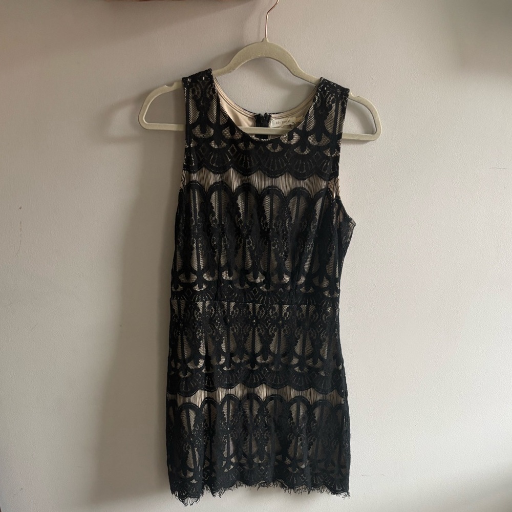 Blu Pepper Black Lace Mini Dress